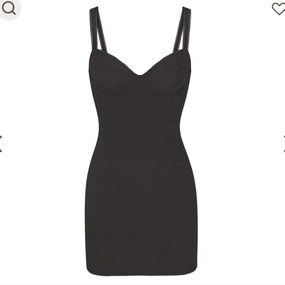 NWT SKIMS COTTON RIB PICOT CAMI MINI DRESS - Picture 2 of 3